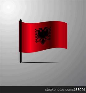 Albania waving Shiny Flag design vector