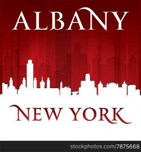 Albany New York city skyline silhouette. Vector illustration