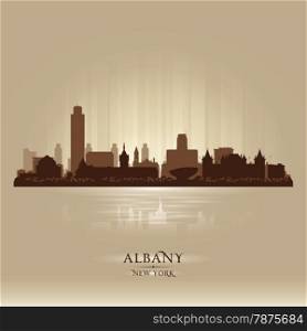 Albany New York city skyline vector silhouette illustration