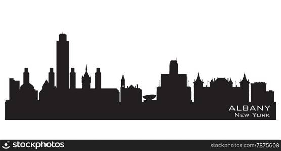 Albany New York skyline Detailed vector silhouette