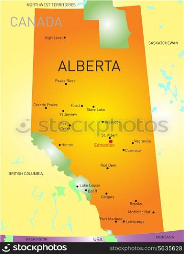 Alberta vector province color map