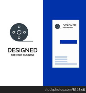 Album, Film, Movie, Reel Grey Logo Design and Business Card Template
