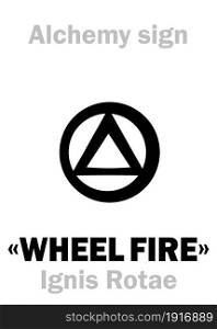 Alchemy Alphabet: The ?WHEEL FIRE? (Ignis Rotae / Ignis rotam), also: Ignis circulatorius, Ignis reverberius (Reverberating fire) ? i.e. the firing / roasting the substance around from all sides.