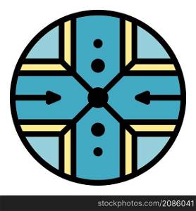 Alchemy cross icon. Outline alchemy cross vector icon color flat isolated. Alchemy cross icon color outline vector