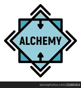 Alchemy icon. Outline alchemy vector icon color flat isolated. Alchemy icon color outline vector