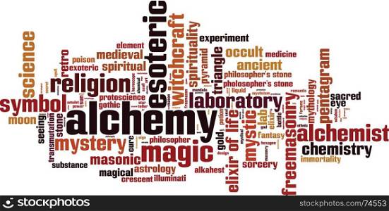 Alchemy word cloud concept. Vector illustration