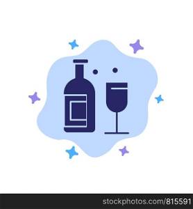Alcohol, Bar, Drink, Whiskey Blue Icon on Abstract Cloud Background
