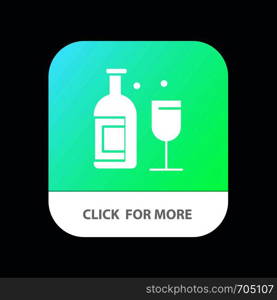 Alcohol, Bar, Drink, Whiskey Mobile App Button. Android and IOS Glyph Version