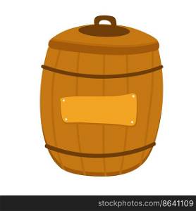 Alcohol barrel, drink container, wooden keg icon isolated on white background. Barrel for wine, rum, beer or gunpowder. Vector Illustration. Alcohol barrel, drink container, wooden keg icon isolated on white background. Barrel for wine, rum, beer or gunpowder. Vector Illustration,