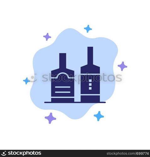 Alcohol, Beverage, Bottle, Bottles Blue Icon on Abstract Cloud Background