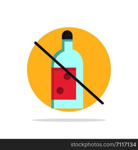 Alcohol, Bottle, Forbidden, No, Whiskey Abstract Circle Background Flat color Icon