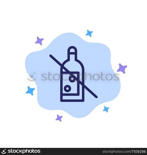 Alcohol, Bottle, Forbidden, No, Whiskey Blue Icon on Abstract Cloud Background
