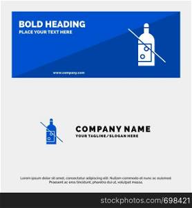 Alcohol, Bottle, Forbidden, No, Whiskey SOlid Icon Website Banner and Business Logo Template
