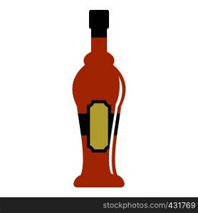 Alcohol bottle icon flat isolated on white background vector illustration. Alcohol bottle icon isolated