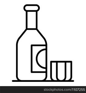 Alcohol bottle icon. Outline alcohol bottle vector icon for web design isolated on white background. Alcohol bottle icon, outline style