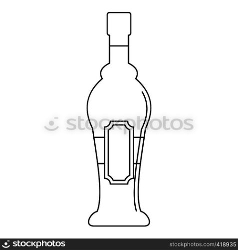Alcohol bottle icon. Outline illustration of alcohol bottle vector icon for web. Alcohol bottle icon, outline style