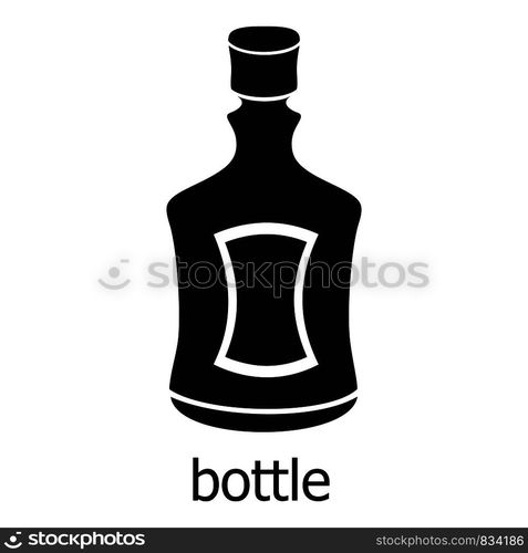 Alcohol bottle icon. Simple illustration of alcohol bottle vector icon for web. Alcohol bottle icon, simple black style