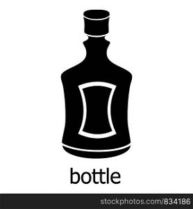 Alcohol bottle icon. Simple illustration of alcohol bottle vector icon for web. Alcohol bottle icon, simple black style