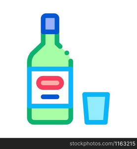 Alcohol Bottle Icon Vector. Outline Alcohol Bottle Sign. Isolated Contour Symbol Illustration. Alcohol Bottle Icon Vector Outline Illustration