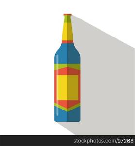 Alcohol drinks vector beverages and bottle cocktail whiskey cartoon lager refreshment container. Flat menu drunk concept isolated on background white.