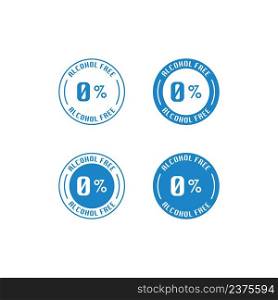 Alcohol free icon.    St&product illustration symbol. Sign alcohol free label vector desing.
