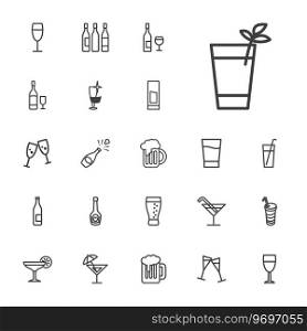 Alcohol icons Royalty Free Vector Image
