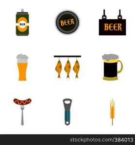Alcohol icons set. Flat illustration of 9 alcohol vector icons for web. Alcohol icons set, flat style