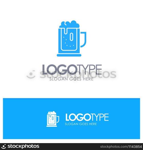 Alcohol party, Beer, Celebrate, Drink, Jar Blue Solid Logo with place for tagline