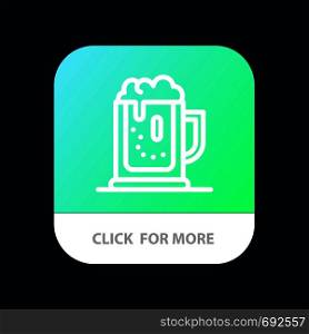 Alcohol party, Beer, Celebrate, Drink, Jar Mobile App Button. Android and IOS Line Version