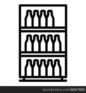 Alcohol wine cabinet icon outline vector. Wood bar. Store bottle. Alcohol wine cabinet icon outline vector. Wood bar