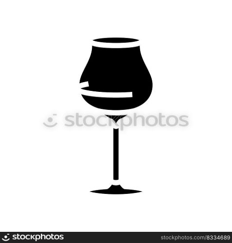 alcohol wine glass glyph icon vector. alcohol wine glass sign. isolated symbol illustration. alcohol wine glass glyph icon vector illustration