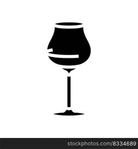 alcohol wine glass glyph icon vector. alcohol wine glass sign. isolated symbol illustration. alcohol wine glass glyph icon vector illustration