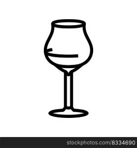alcohol wine glass line icon vector. alcohol wine glass sign. isolated contour symbol black illustration. alcohol wine glass line icon vector illustration