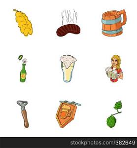 Alcoholic beverage icons set. Cartoon illustration of 9 alcoholic beverage vector icons for web. Alcoholic beverage icons set, cartoon style
