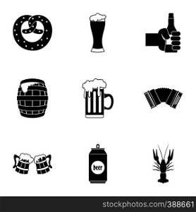 Alcoholic beverage icons set. Simple illustration of 9 alcoholic beverage vector icons for web. Alcoholic beverage icons set, simple style