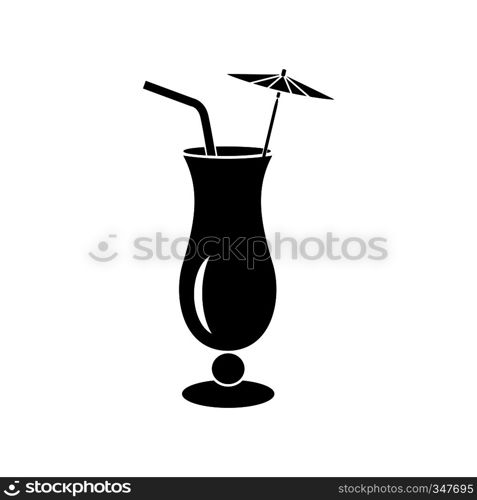 Alcoholic cocktail icon in simple style isolated on white background. Drink and relax symbol. Alcoholic cocktail icon, simple style