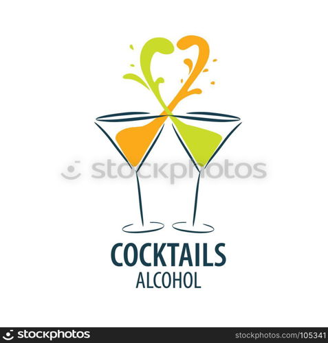 alcoholic cocktails logo. vector icons of alcoholic drinks by the glass