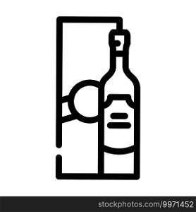 alcoholic drink bottle and package line icon vector. alcoholic drink bottle and package sign. isolated contour symbol black illustration. alcoholic drink bottle and package line icon vector illustration