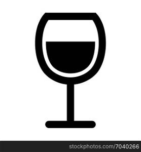 Alcoholic drink in wine glass, icon on isolated background