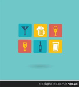 alcoholic drinks icon. Flat modern style vector design