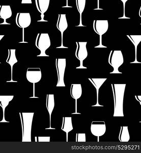 Alcoholic Glass Silhouette Seamless Pattern Background Vector Illustration EPS10. Alcoholic Glass Silhouette Seamless Pattern Background Vector Il