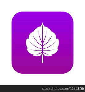 Alder leaf icon digital purple for any design isolated on white vector illustration. Alder leaf icon digital purple