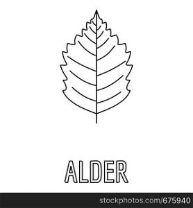 Alder leaf icon. Outline illustration of alder leaf vector icon for web. Alder leaf icon, outline style.