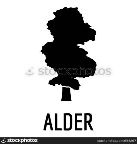 Alder tree icon. Simple illustration of alder tree vector icon for web. Alder tree icon, simple black style