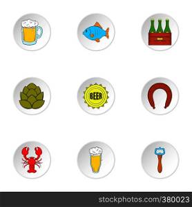 Ale icons set. Cartoon illustration of 9 ale vector icons for web. Ale icons set, cartoon style