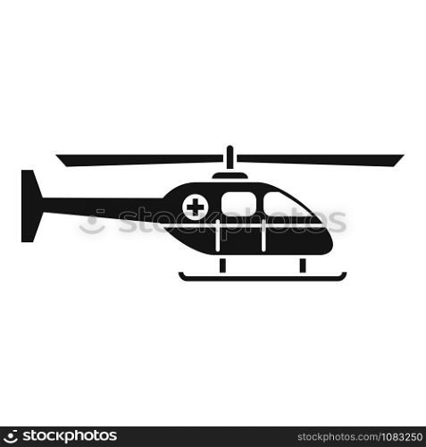 Alert ambulance helicopter icon. Simple illustration of alert ambulance helicopter vector icon for web design isolated on white background. Alert ambulance helicopter icon, simple style