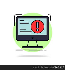 Alert, antivirus, attack, computer, virus Flat Color Icon Vector