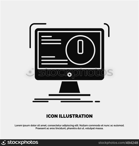 Alert, antivirus, attack, computer, virus Icon. glyph vector gray symbol for UI and UX, website or mobile application. Vector EPS10 Abstract Template background