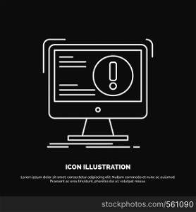 Alert, antivirus, attack, computer, virus Icon. Line vector symbol for UI and UX, website or mobile application. Vector EPS10 Abstract Template background