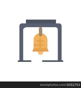 Alert, Bell, Christmas Bell, Church Bell Flat Color Icon. Vector icon banner Template